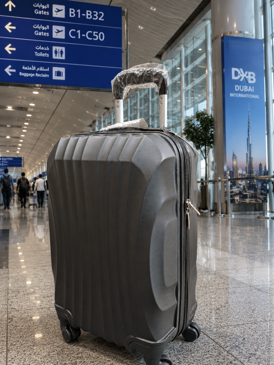 ABS LIGHTWEIGHT TROLLEY by Lollipos Paris- SET OF 1- Hard Shell, Travel 4 Wheels, Cabin Luggage Suitcase