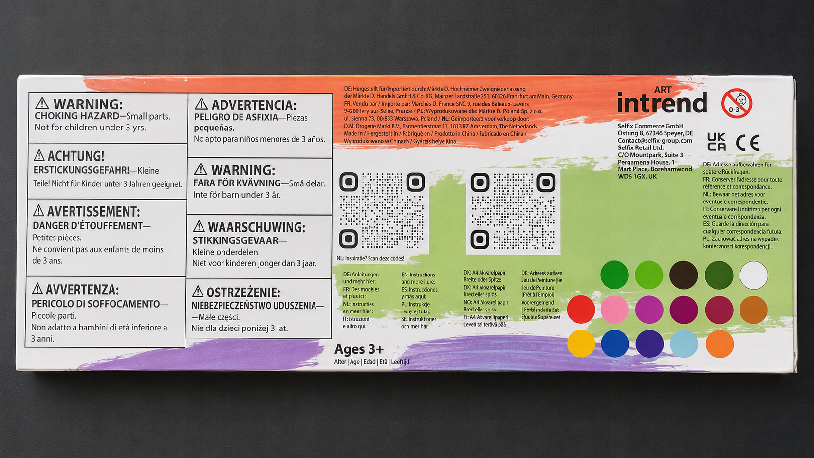 14 ACRYLIC PAINT COLOUR SET- Rich in color by Art Intred for 3years+