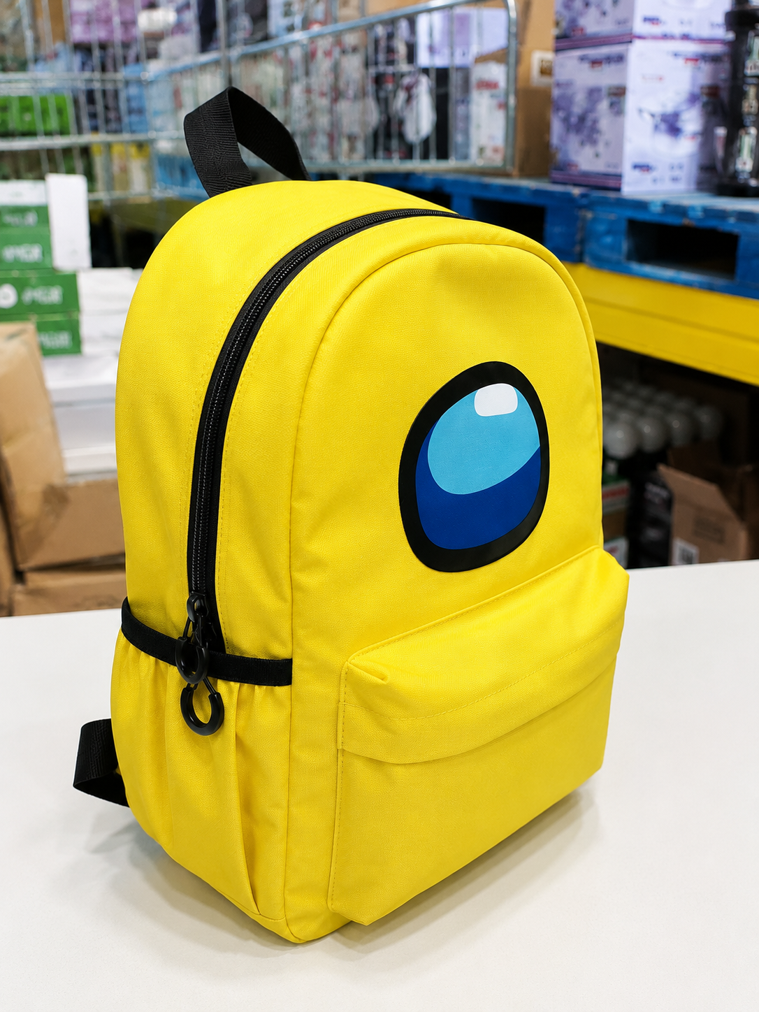 YELLOW KIDS BAG WITH EVIL EYE - MULTIPLE STORAGES