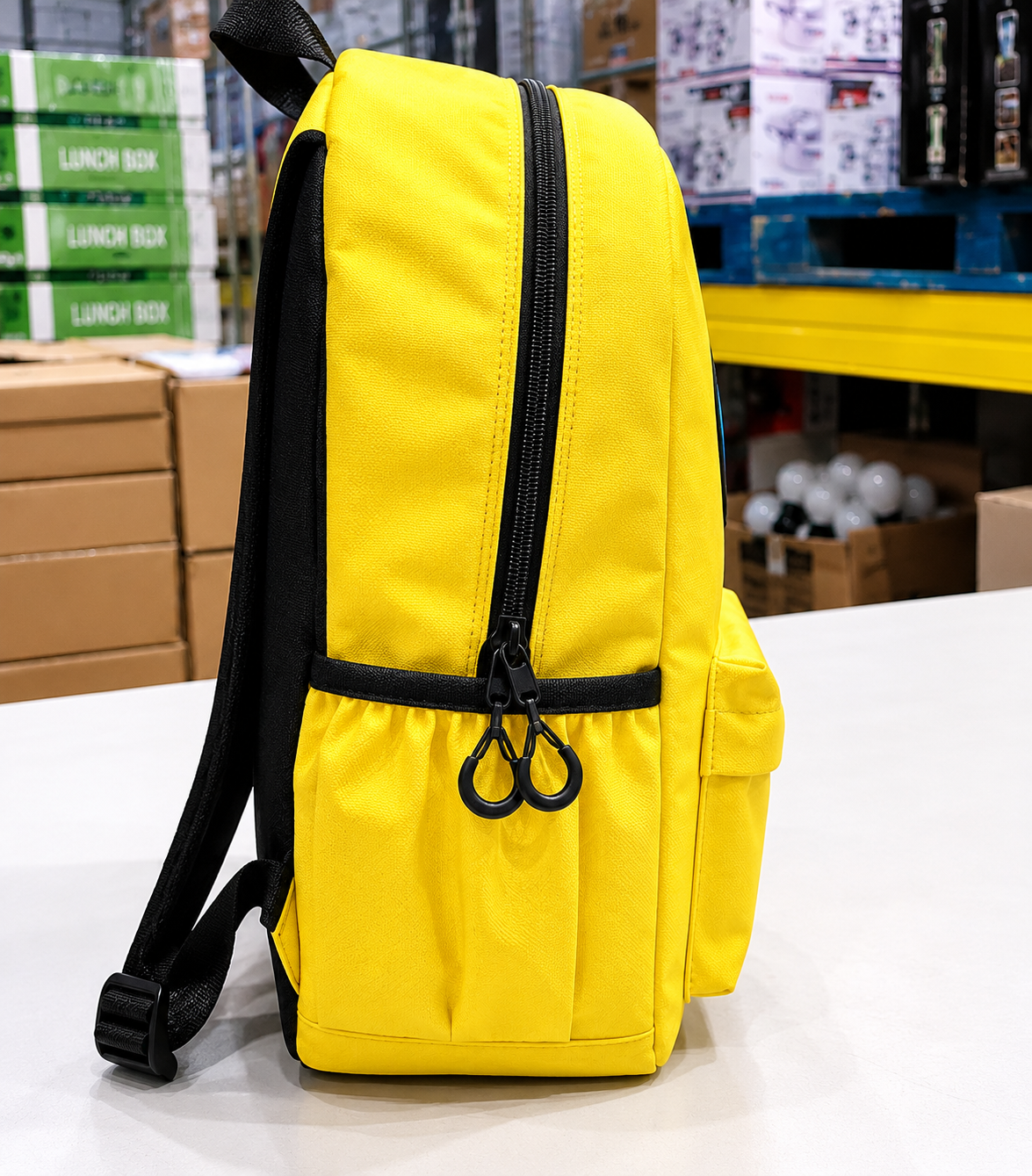YELLOW KIDS BAG WITH EVIL EYE - MULTIPLE STORAGES