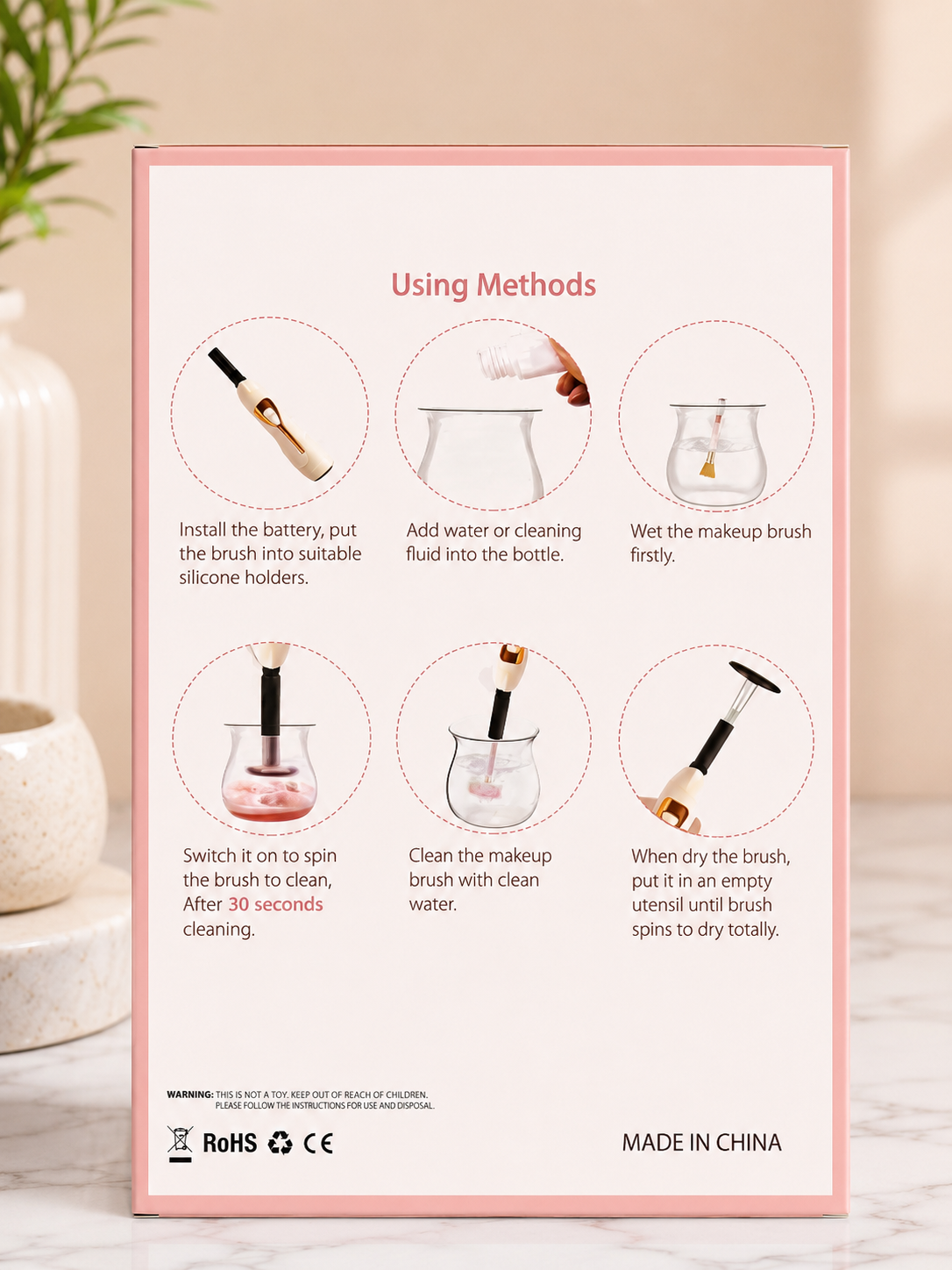 Electric Makeup Brush Cleaner Machine Set with Free Brushes & Pouch – Automatic Cosmetic Brush Cleaning Kit