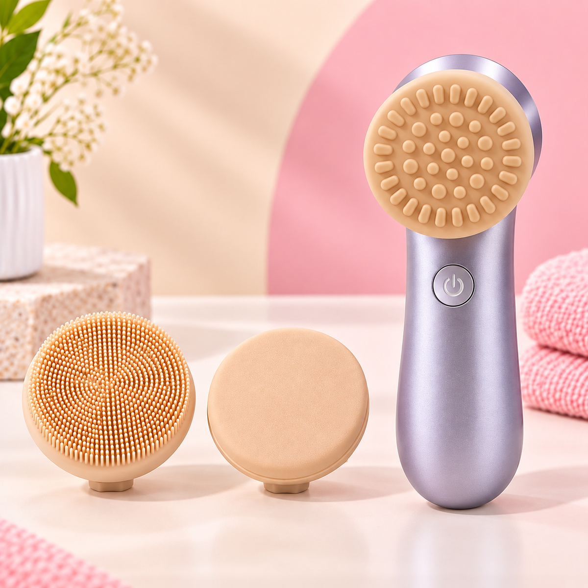 FACIAL BEAUTY INSTRUMENT - DEEP CLEANING, GENTLE MASSAGE & IMPROVES SKIN TEXTURE -(KH-811)