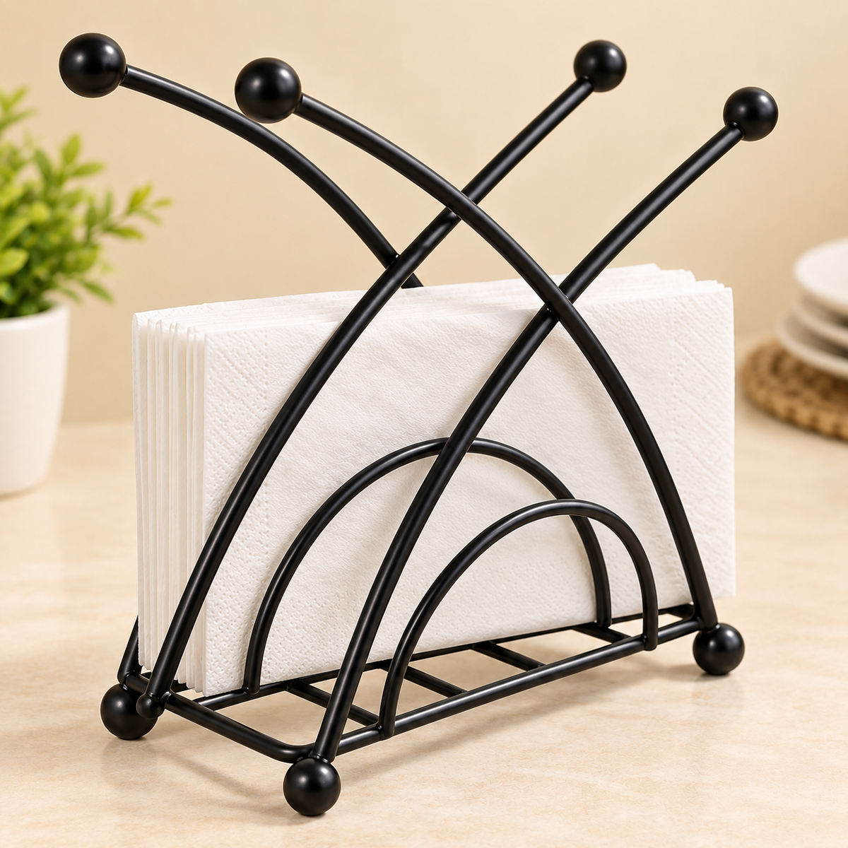 NAPKIN HOLDER - IN 2 COLORS - MATTE BLACK/ROSE GOLD - SOLID & HIGHLY PREMIUM