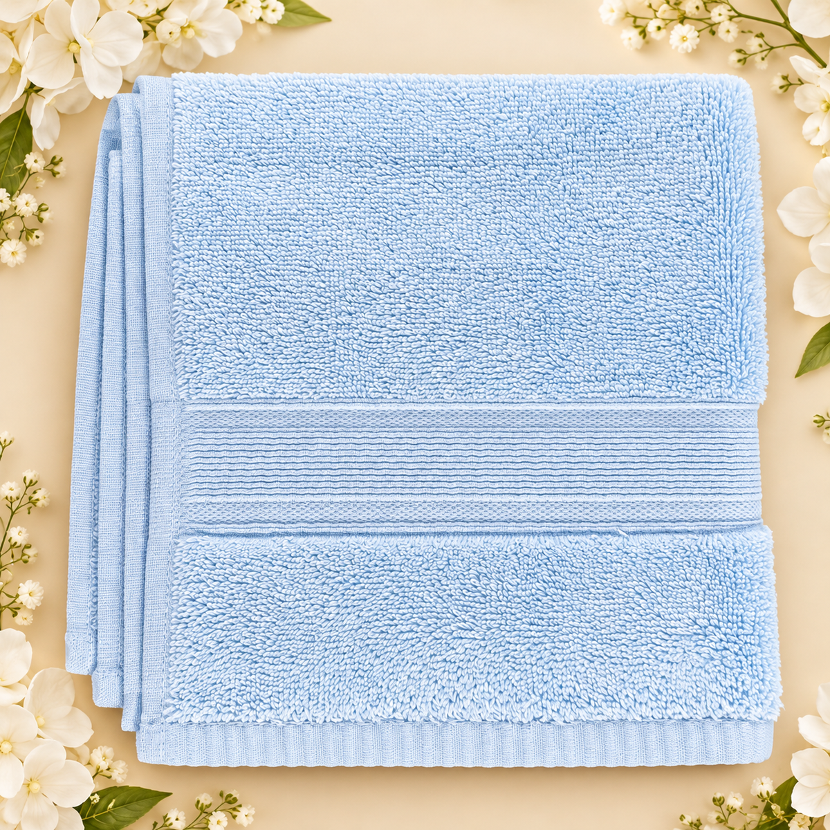 Premium high street, luxury plush guest towel in ocean blue, 100% pure cotton, soft & highly absorbent, 550gsm, 40cm x 60cm