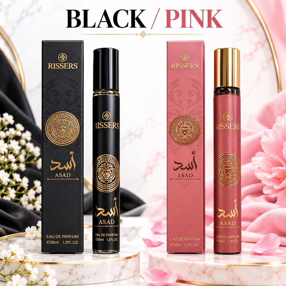 Asad Rissers Travel Perfume – Pink/Black 35ml Eau de Parfum for Men & Women