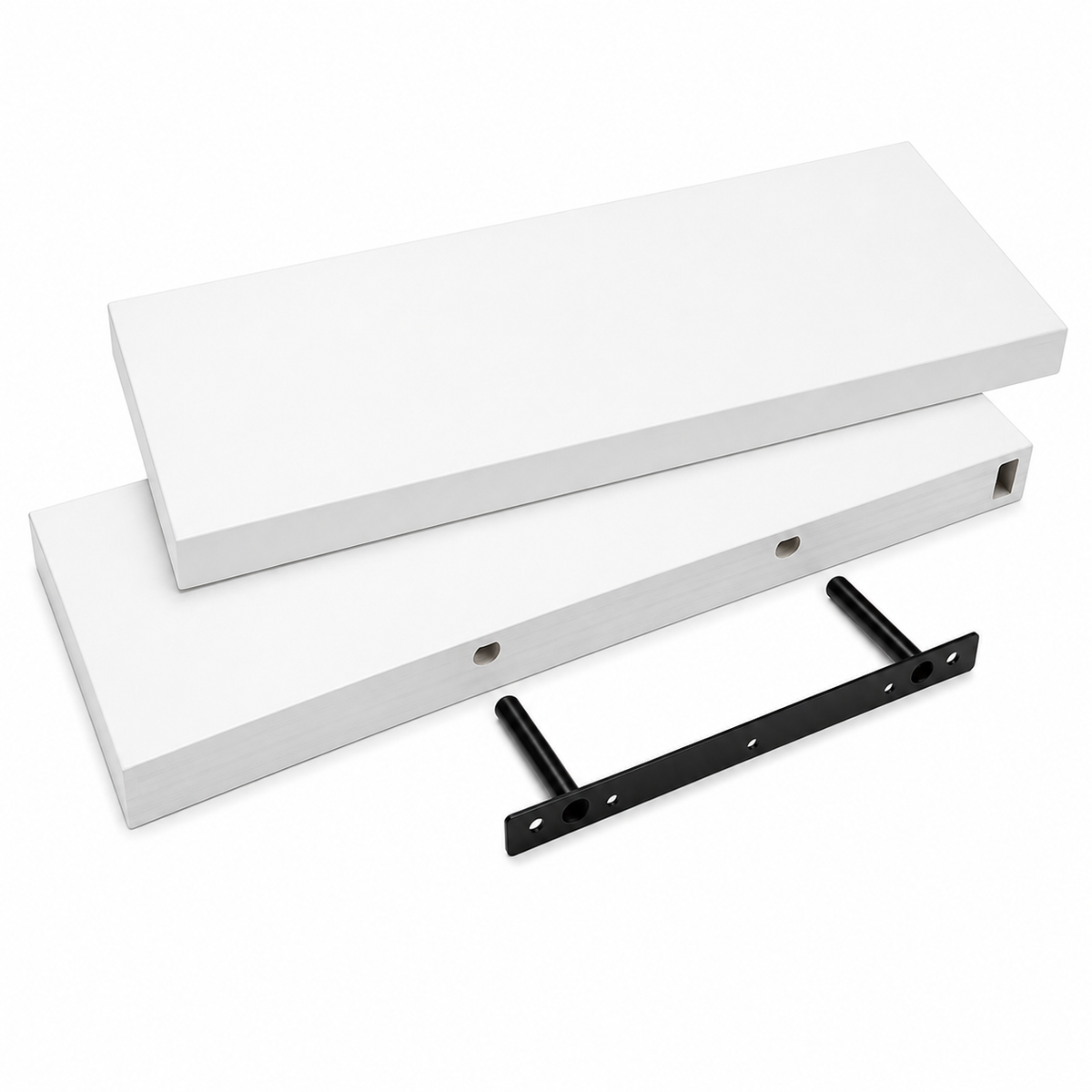 Greenhurst 60cm Floating Shelves (Pack of 2) – Wall Mounted MDF Shelves, Oak Finish - 4622