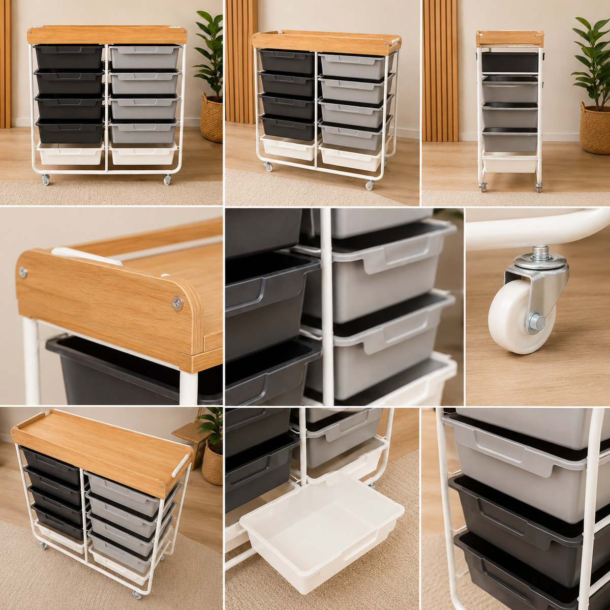 10 TIER STORAGE ORGANISER RACK - ROLLING & MULTI-PURPOSE SHELVING UNIT
