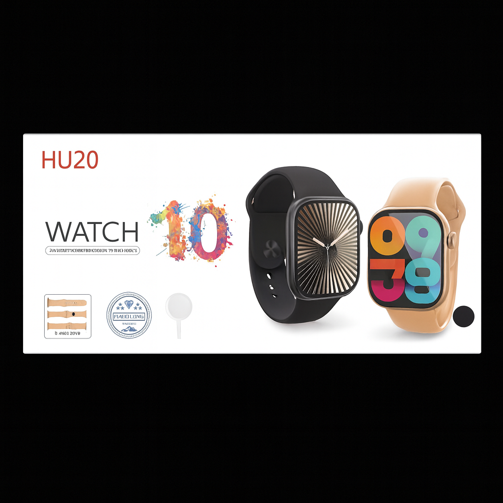 HU20 Smartwatch – 2.2” HD Large Screen with 3 Straps & Health Monitoring