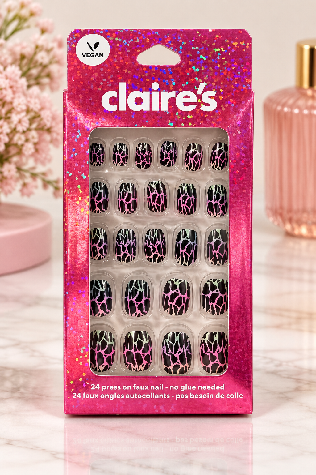 💅 Claire’s Vegan Press-On Faux Nails – 24 Pieces