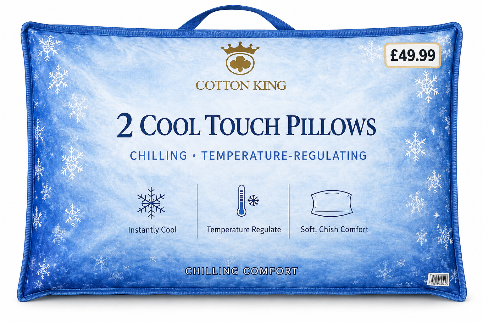 COOLING MEMORY FOAM PILLOW SET - PACK OF 2- Instantly cool