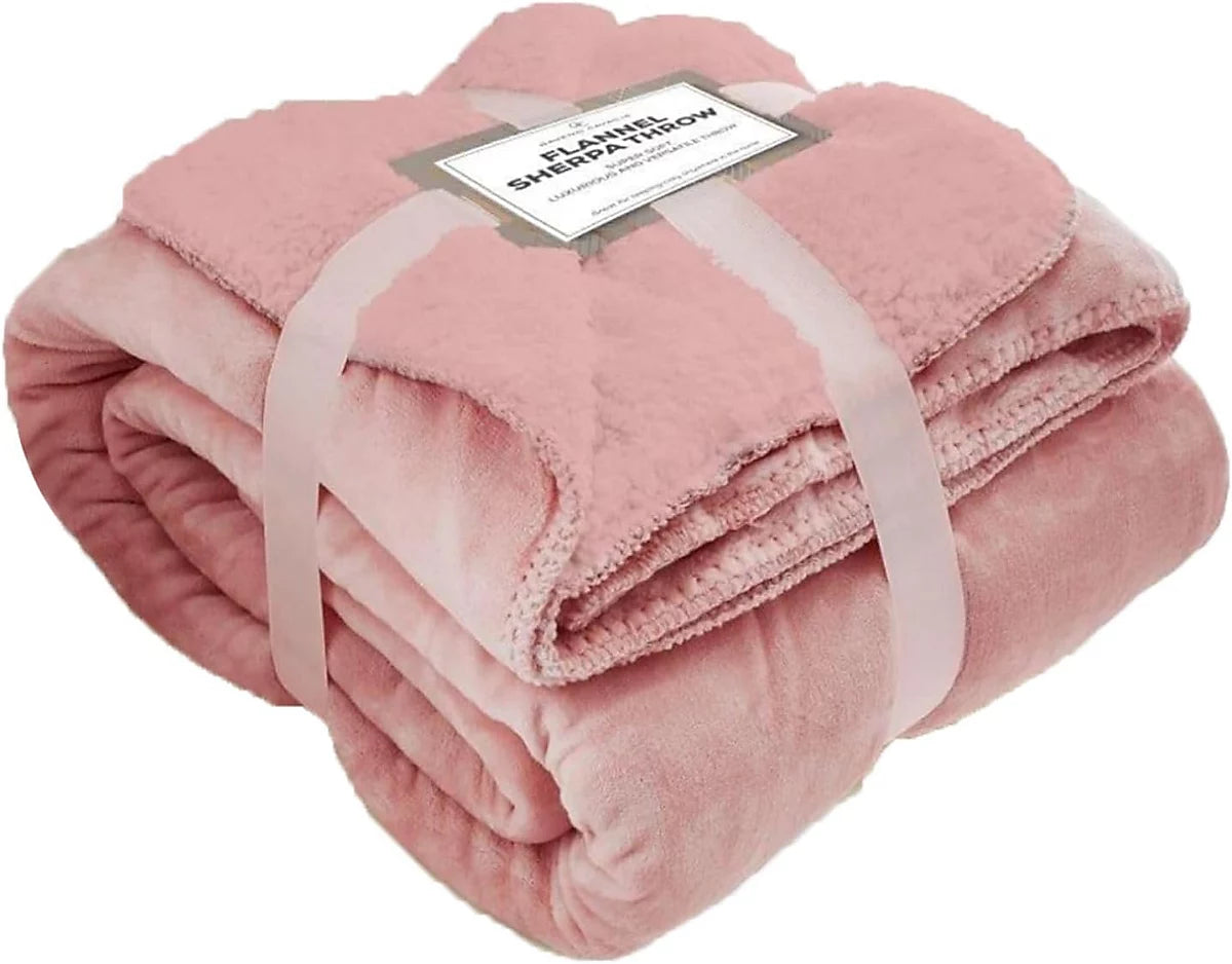 Gaveno Cavailia Flannel Sherpa Throw – Blush  – 200 × 240 cm 150-200