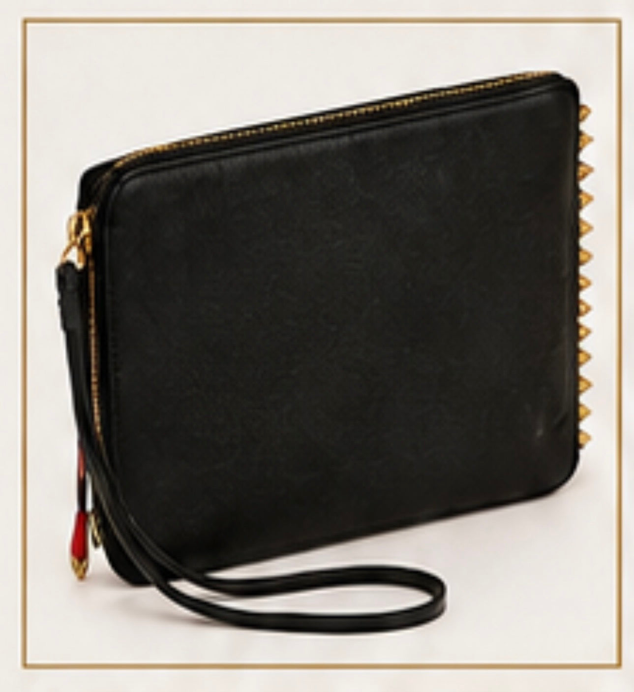 Christian Louboutin Loubiposh Leopard Print Spike Clutch Bag – Authentic Luxury Statement Piece - PRELOVED