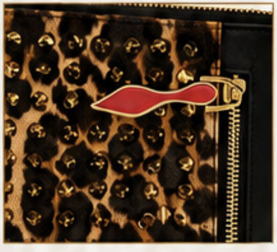 Christian Louboutin Loubiposh Leopard Print Spike Clutch Bag – Authentic Luxury Statement Piece - PRELOVED
