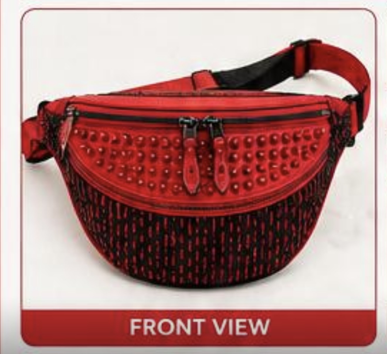 Louboutisi BUM BAG - PRELOVED ICONIC DESIGN Signature red studs with bold Louboutini style.
