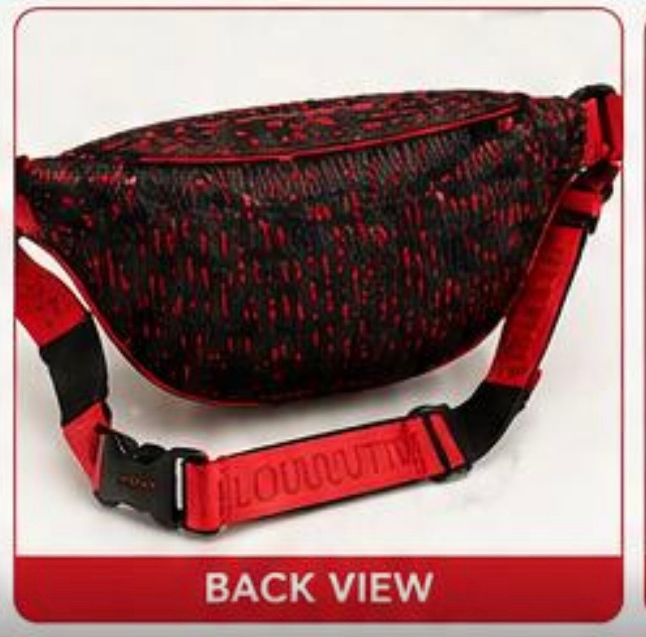 Louboutisi BUM BAG - PRELOVED ICONIC DESIGN Signature red studs with bold Louboutini style.
