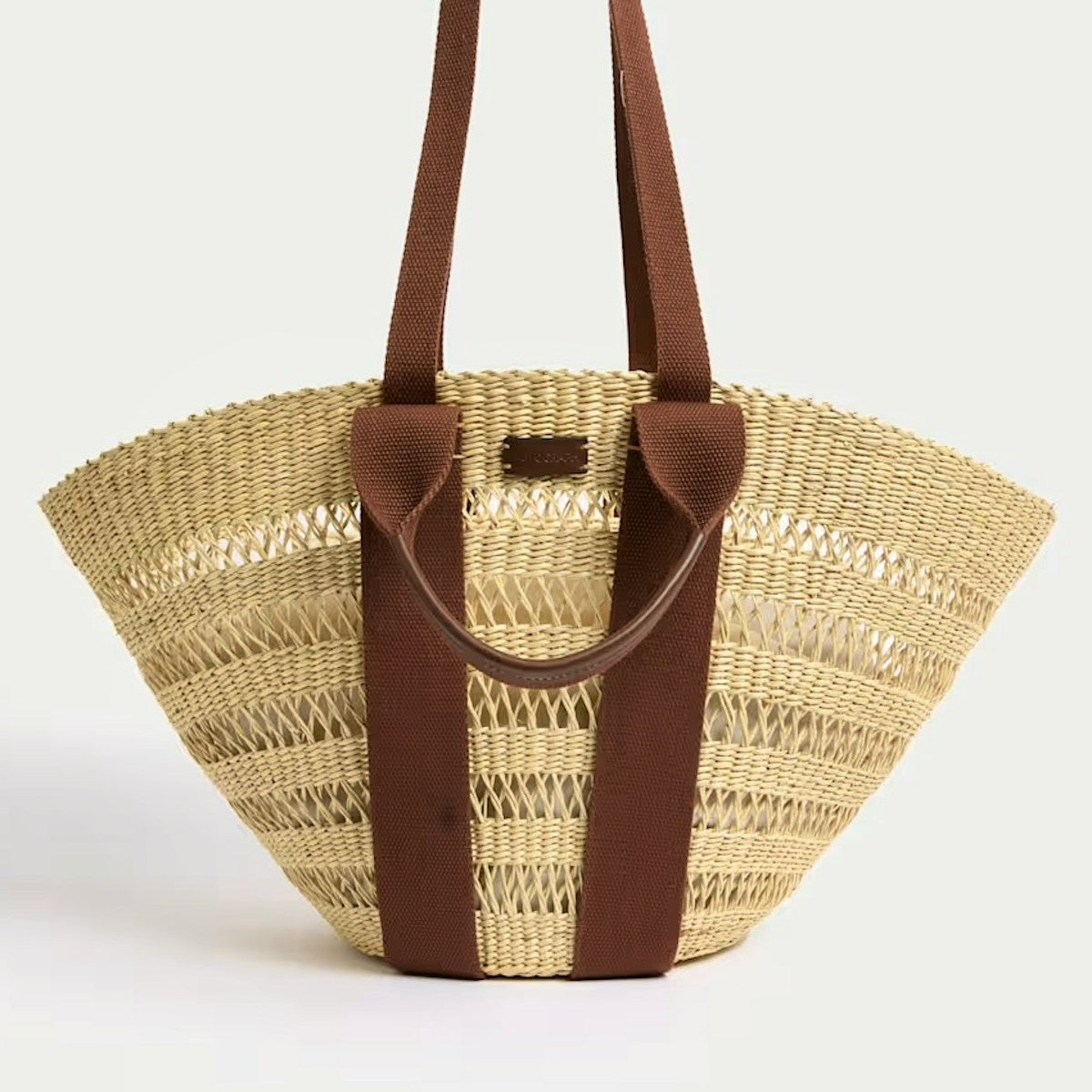 High Street Straw Tote Bag – Large Woven Summer Beach, Shopping & Everyday Shoulder Bag