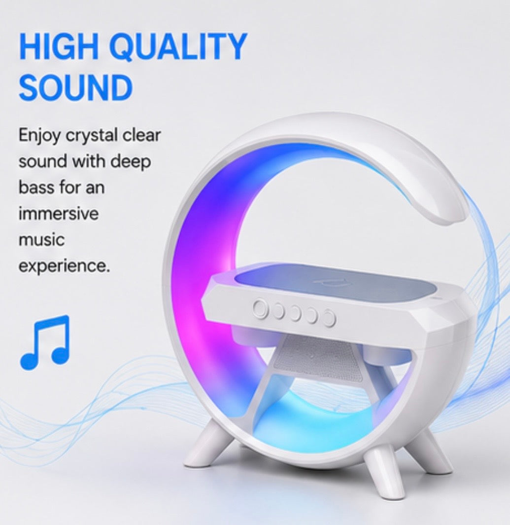 XM-X63 LED Wireless Charging Speaker – Alarm Clock, Mood Light & Sleep Sound Machine