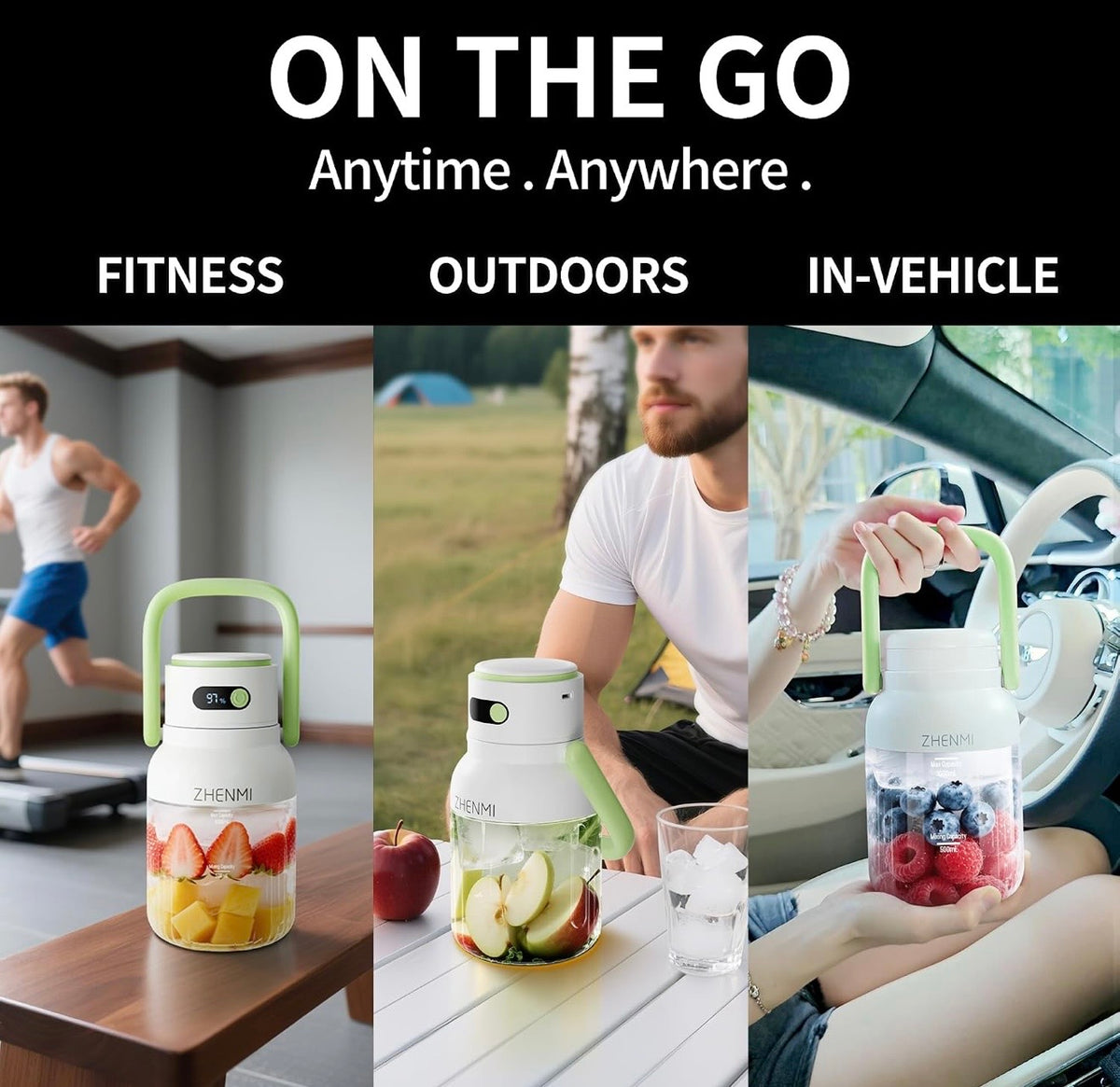 Portable Blender, Personal Blender for Smoothies and Smoothies, Cordless, 32 oz BPA Free, 18000RPM Motor, Leak-Proof Lid with Sippy Spout, USB-C Rechargeable, Parts
