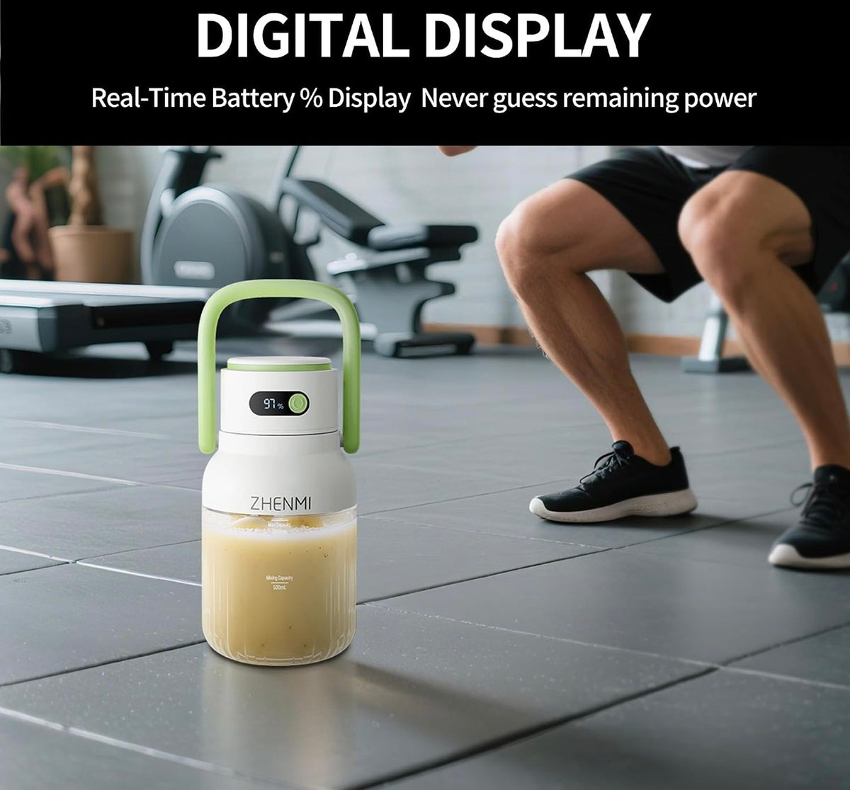 Portable Blender, Personal Blender for Smoothies and Smoothies, Cordless, 32 oz BPA Free, 18000RPM Motor, Leak-Proof Lid with Sippy Spout, USB-C Rechargeable, Parts