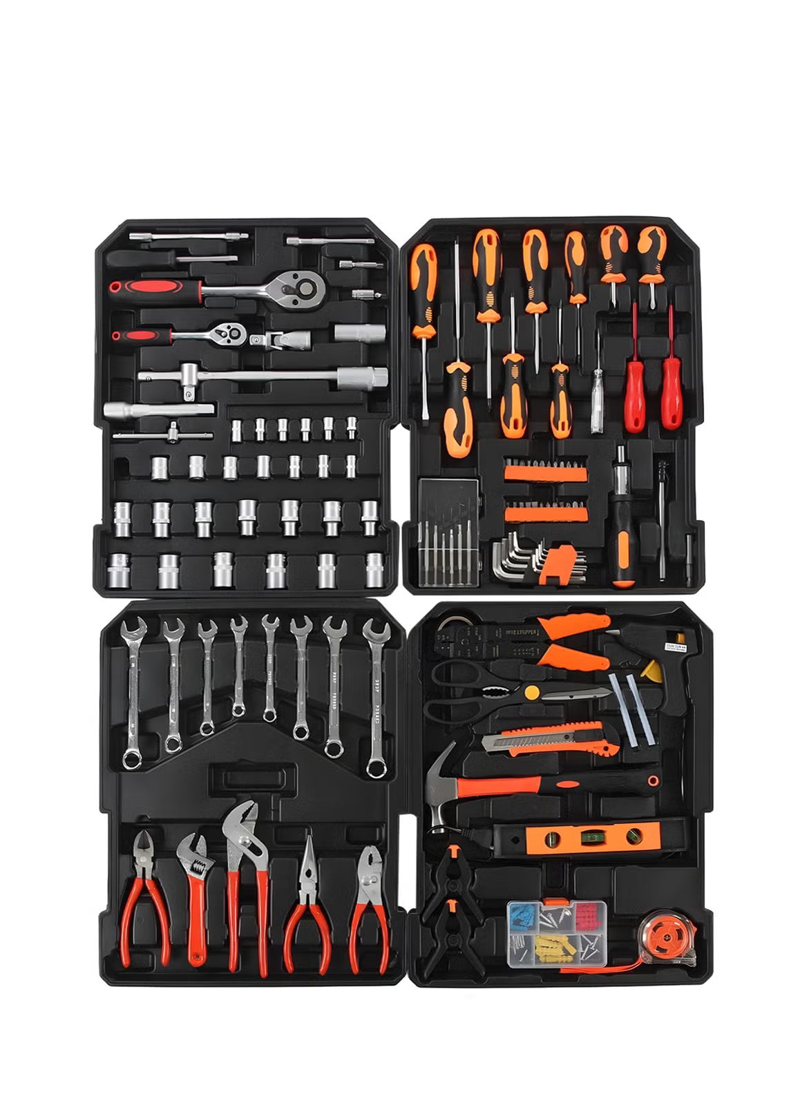 Auto King 187 PCS Professional Tool Set, Chrome Vanadium Steel Tools, Combination Wrenches, Trolley Case for Home, Garage, Workshop