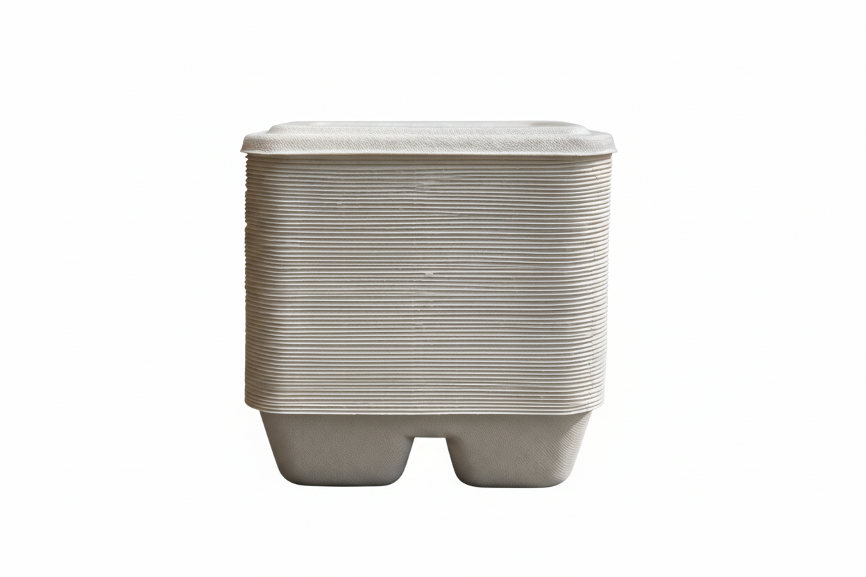 2-Compartment 100ml Disposable Tray with Lid - pack of 50  (pack of 50)