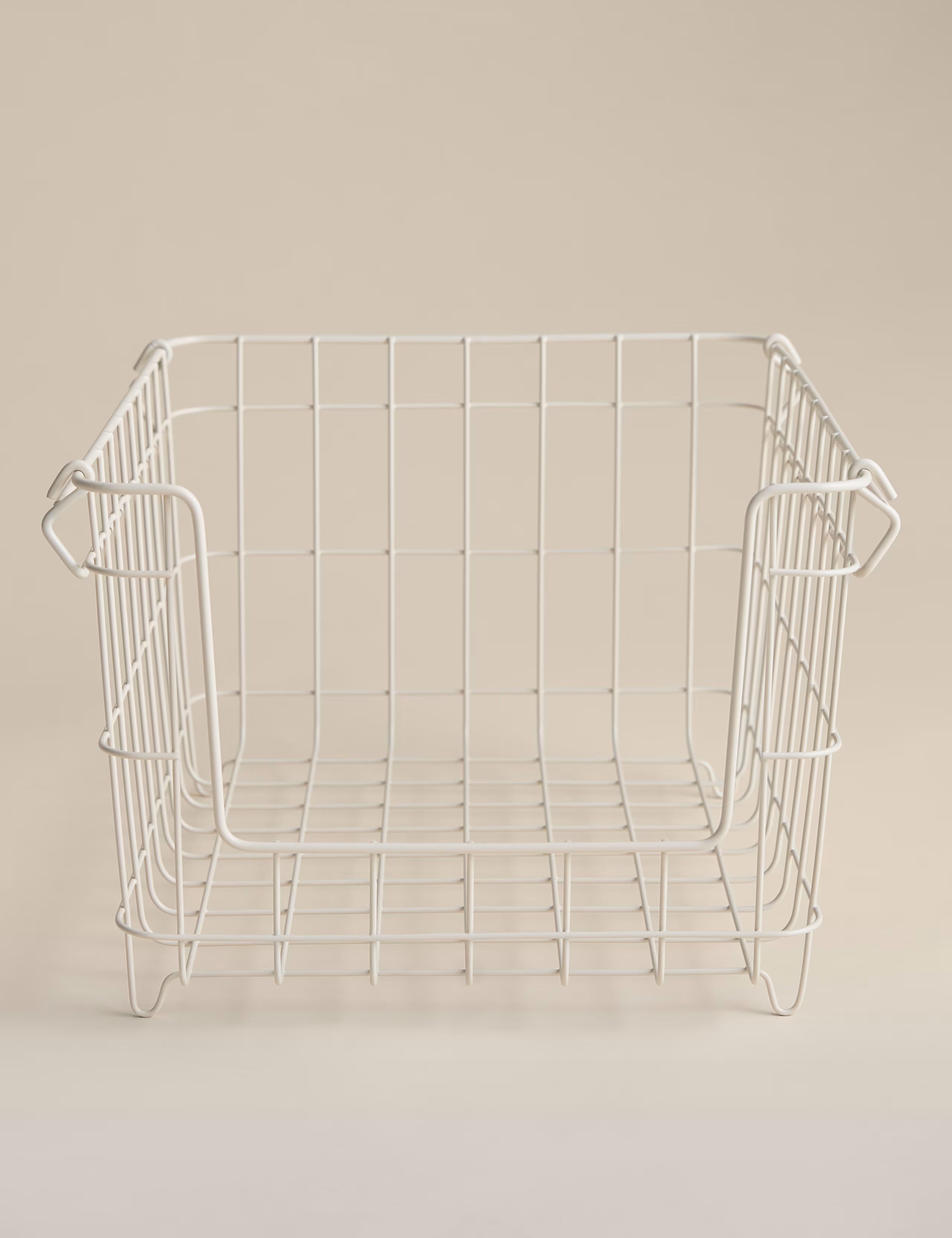 High Street Large Stackable Wire Storage Basket – Black