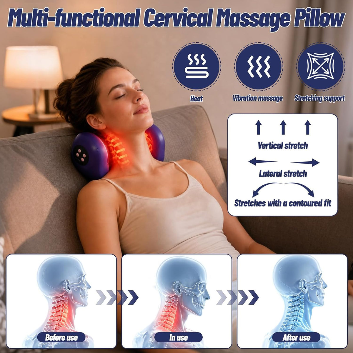 Cervical Neck Massager - vibration & hot compress - By SteBeauty