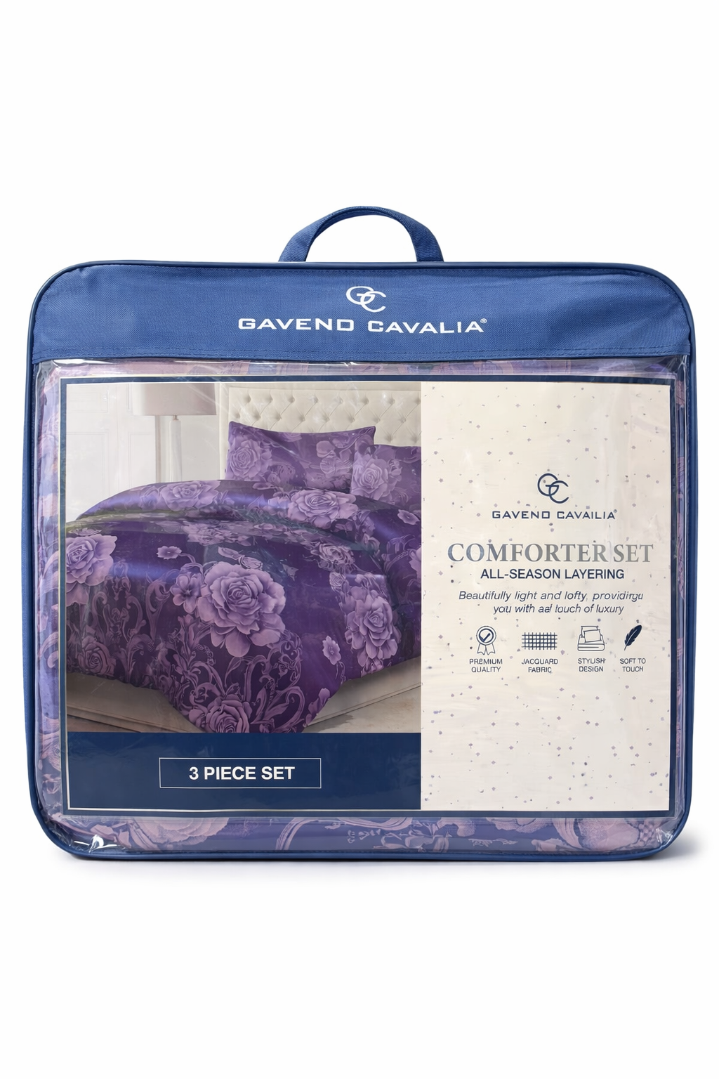 Gaveno Cavailia 3 Piece Comforter Set – Luxury Jacquard Bedding Set