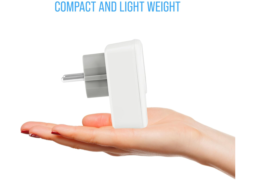 4-in-1 UK to Europe Travel Adapter Plug with USB & USB-C – European Multi USB Charger