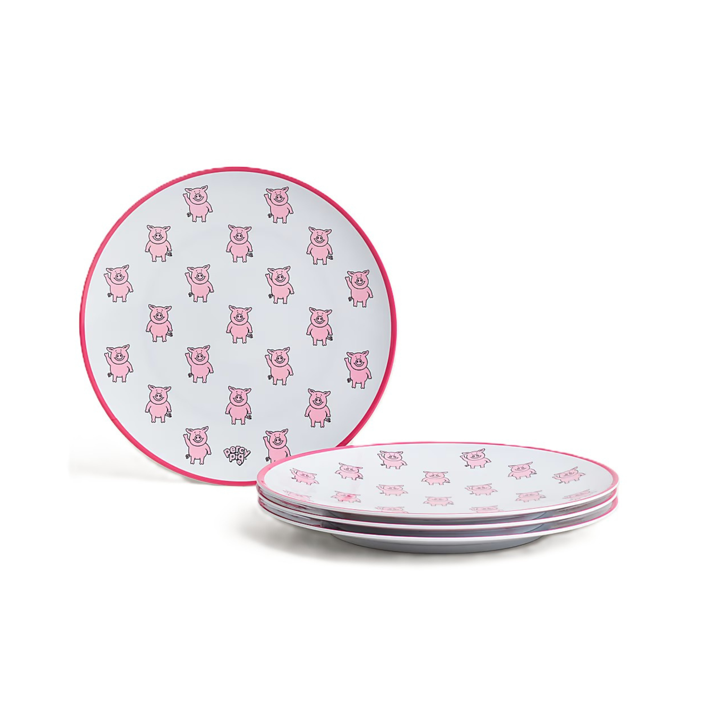Percy Pig Plates – 4 Pack Reusable Kids Plate Set