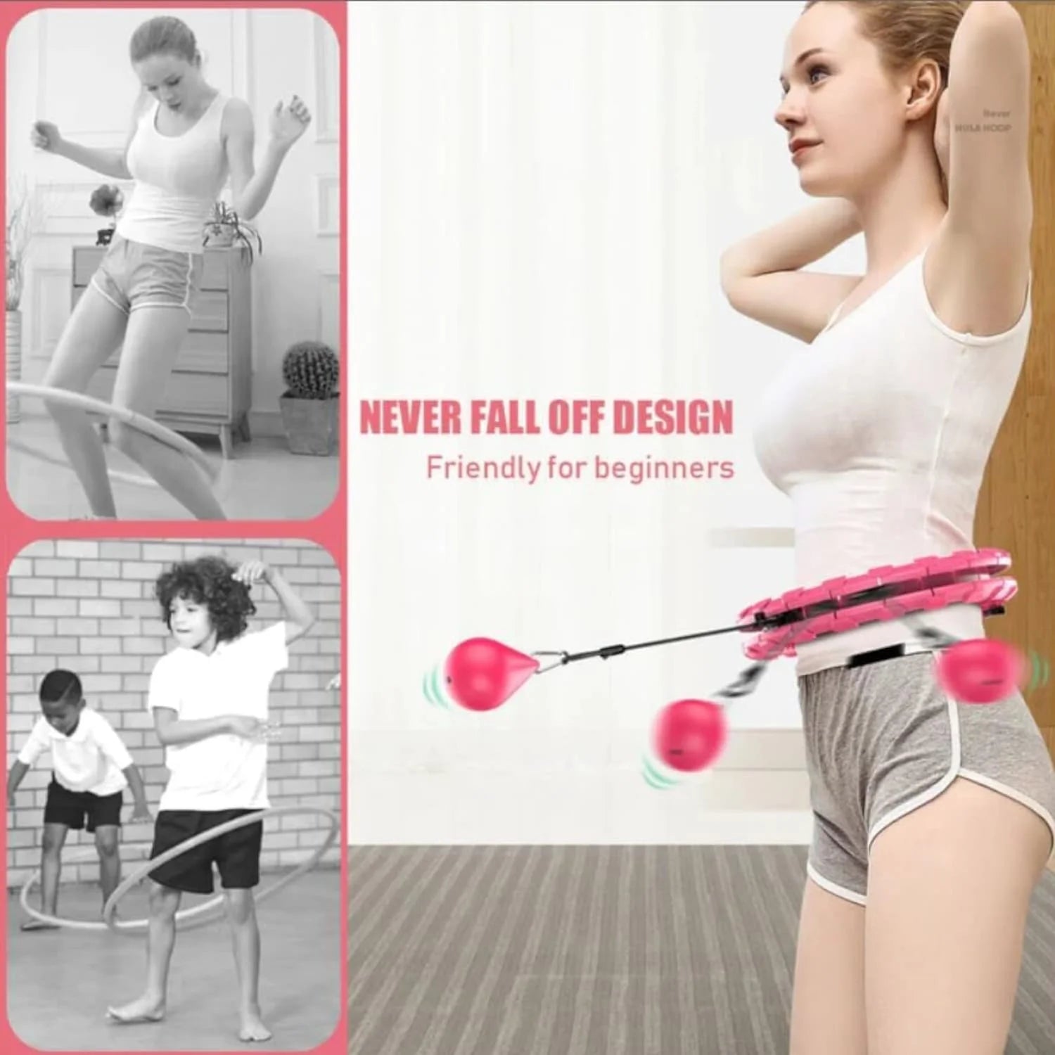 Smart Weighted Hula Hoop for Weight Loss – Adjustable Fitness Hula Hoop for Adults