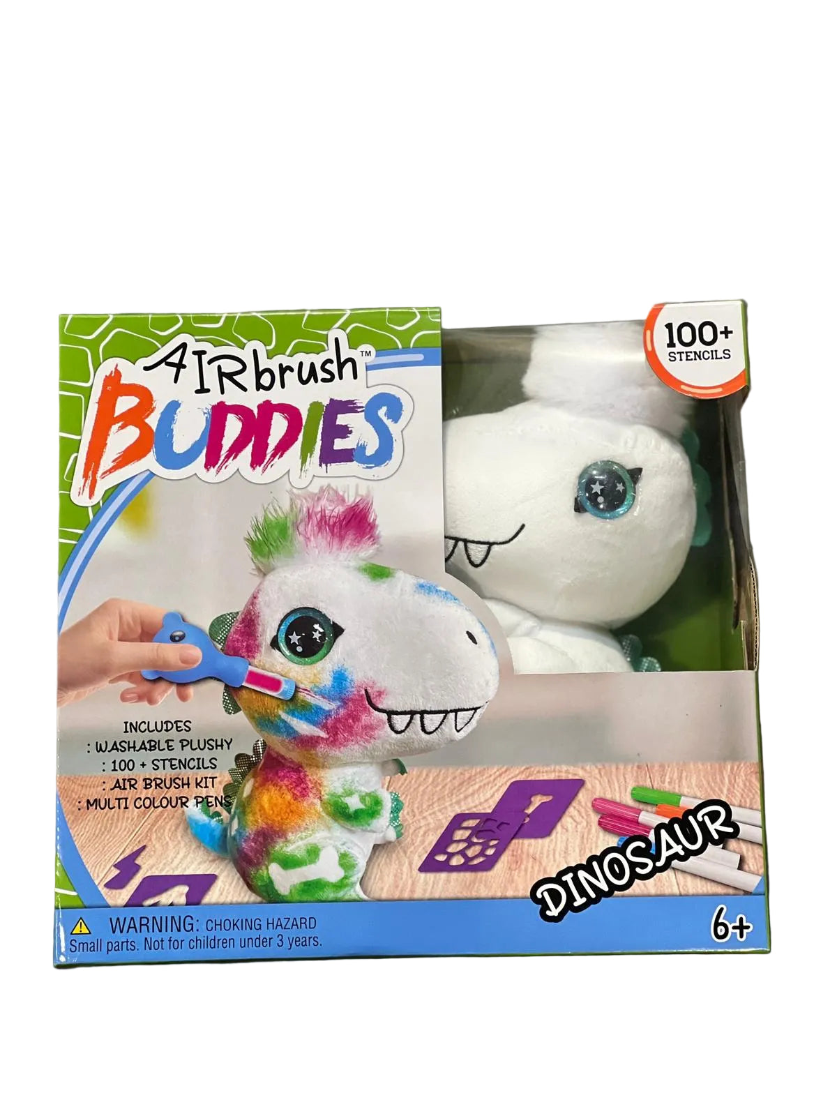 Airbrush Buddies Dinosaur – Washable Plush Art & Craft Set (Ages 6+)
