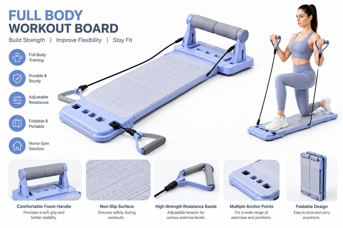 Full Body Workout Board with Adjustable Resistance Bands