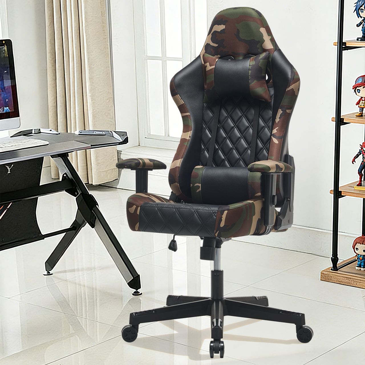 GAMING CHAIR - ARMY/CAMOUFLAGE THEME - COMFORTABLY BUILT