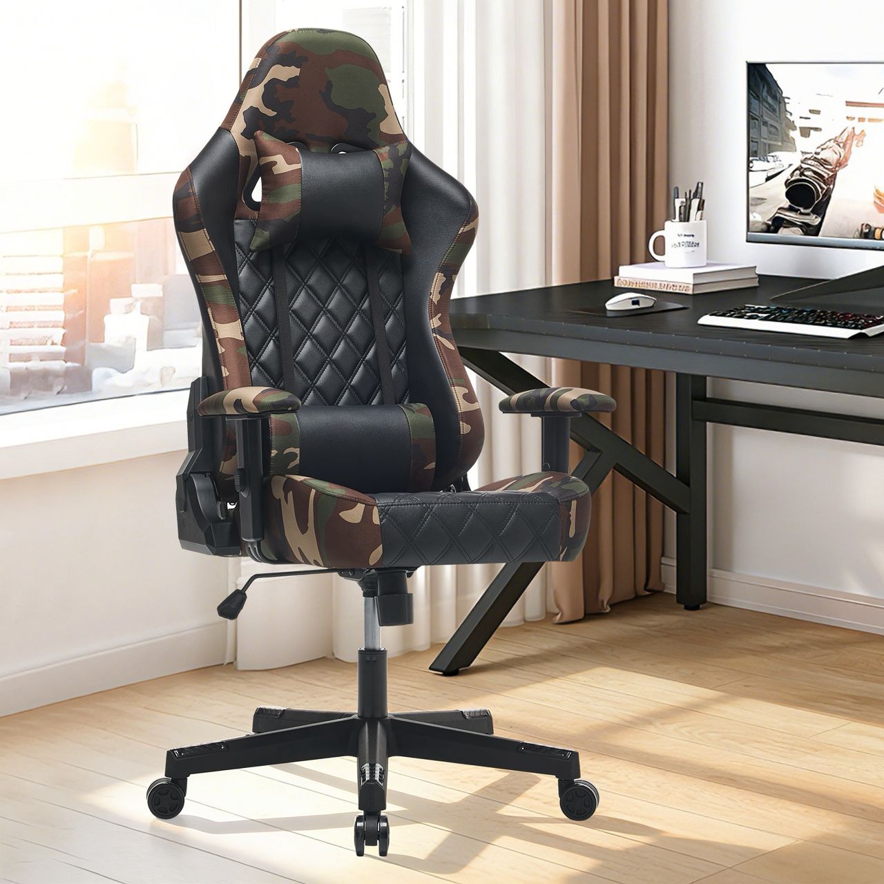 GAMING CHAIR - ARMY/CAMOUFLAGE THEME - COMFORTABLY BUILT