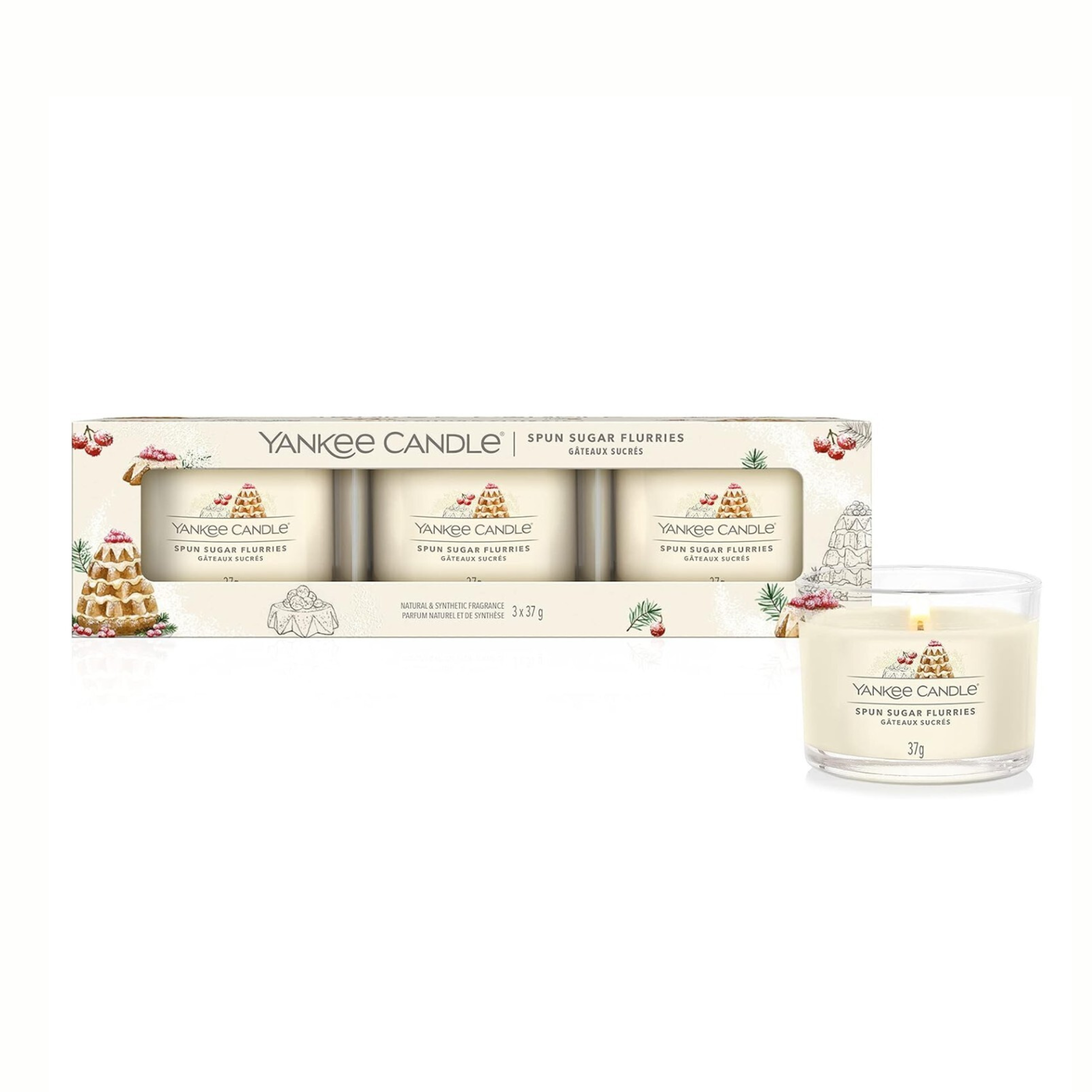 Yankee Candle Winter Votive Candle Gift Sets – Multi-Option (3 × 37g Packs)