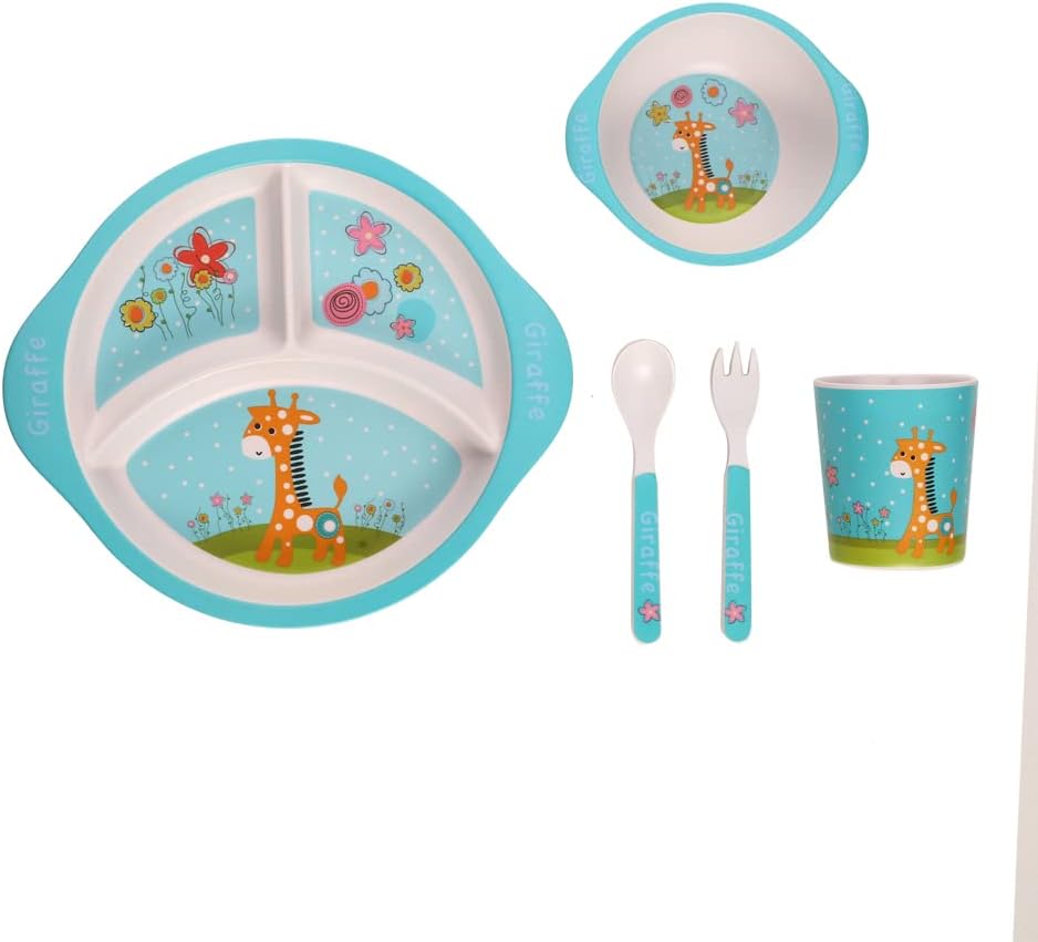 Kids Giraffe Feeding Set – Plate, Bowl, Cup & Cutlery