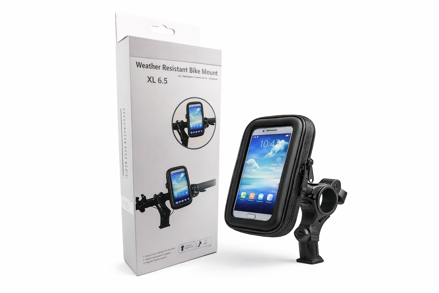 Weather Resistant Bike Phone Mount – 360° Rotating Smartphone Holder for Bicycle Handlebars