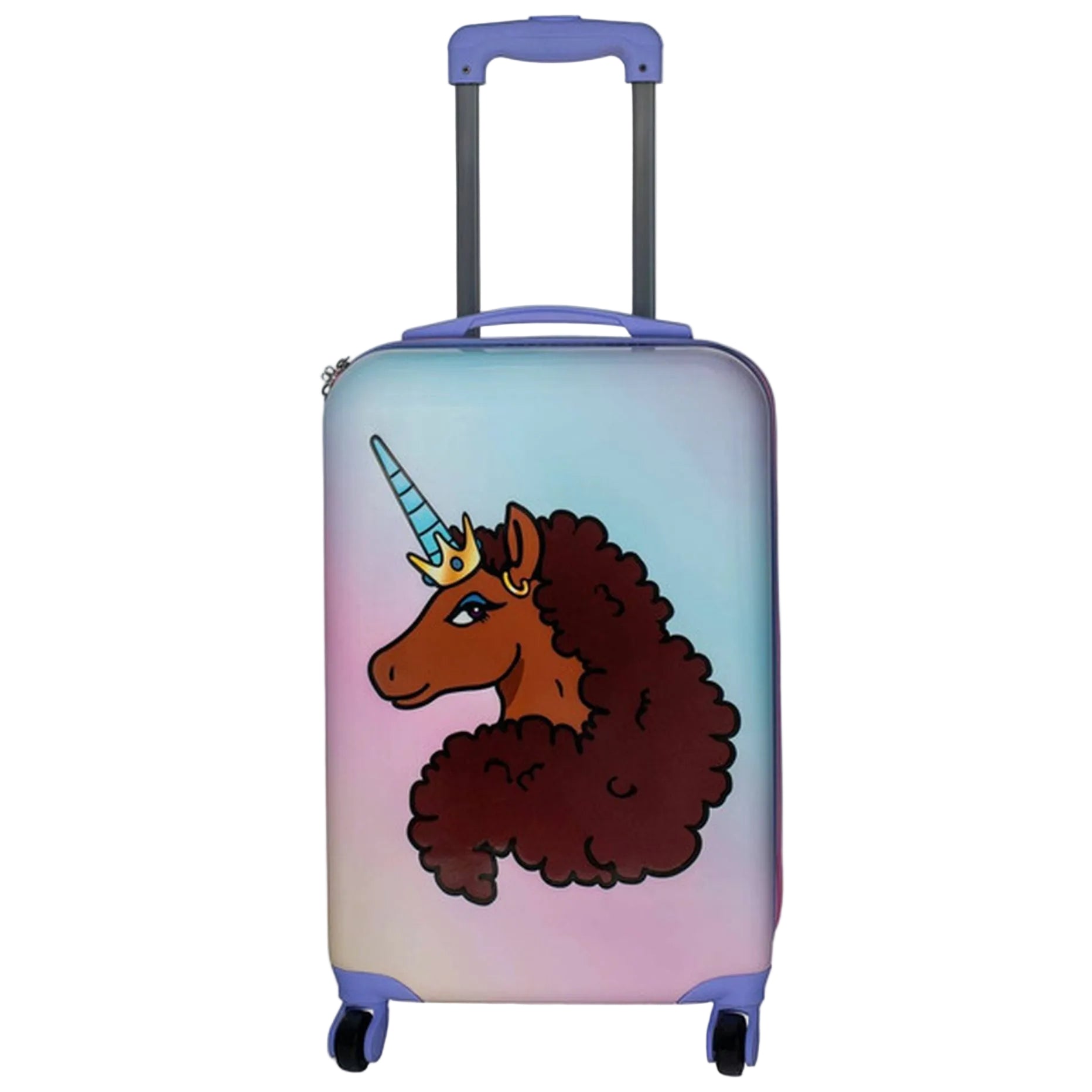 Afro Unicorn Kids Hard-Shell Suitcase –20" Travel Luggage with Wheels