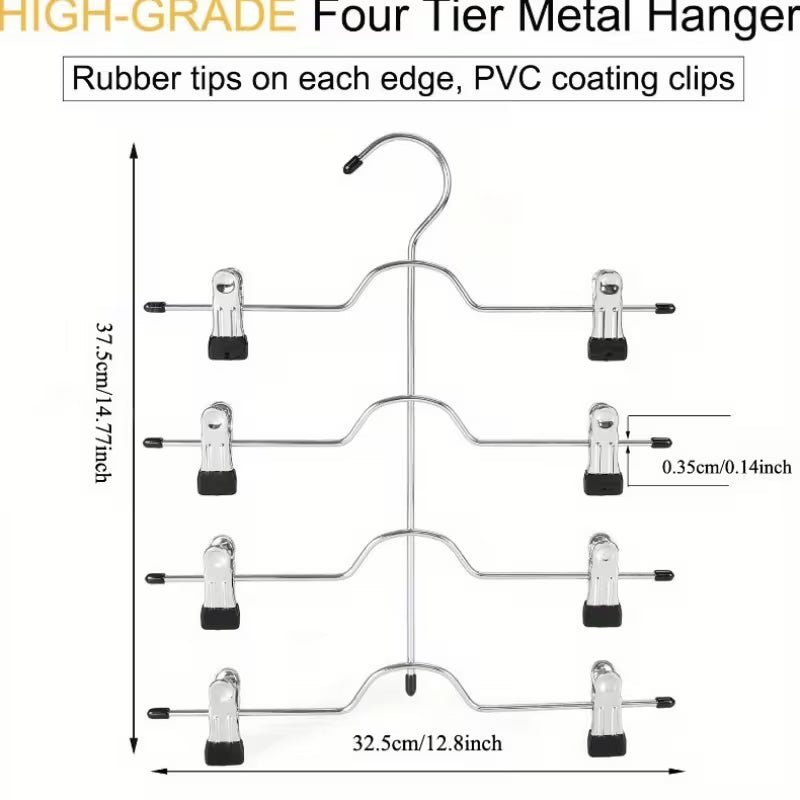 Zober 4-Tier Metal Skirt Hangers 3 pack