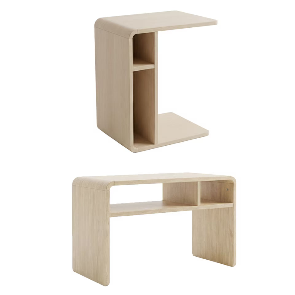 Greenhurst Reversible Coffee Table with Adjustable Shelf – Multi-Use Side Table (Oak Finish) - 4499