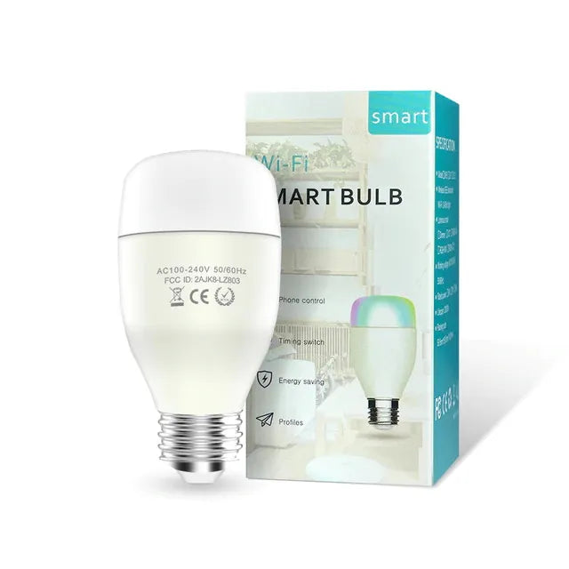 Wi-Fi Smart LED Bulb – RGB + White, App & Voice Control (E27 Base)