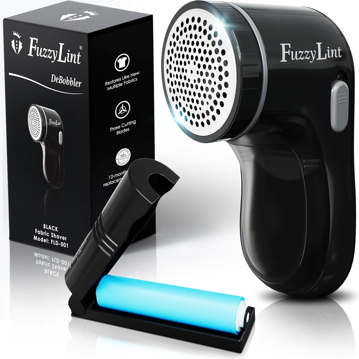 FuzzyLint Fabric Shaver & Lint Remover Set – DeBobler (Black)