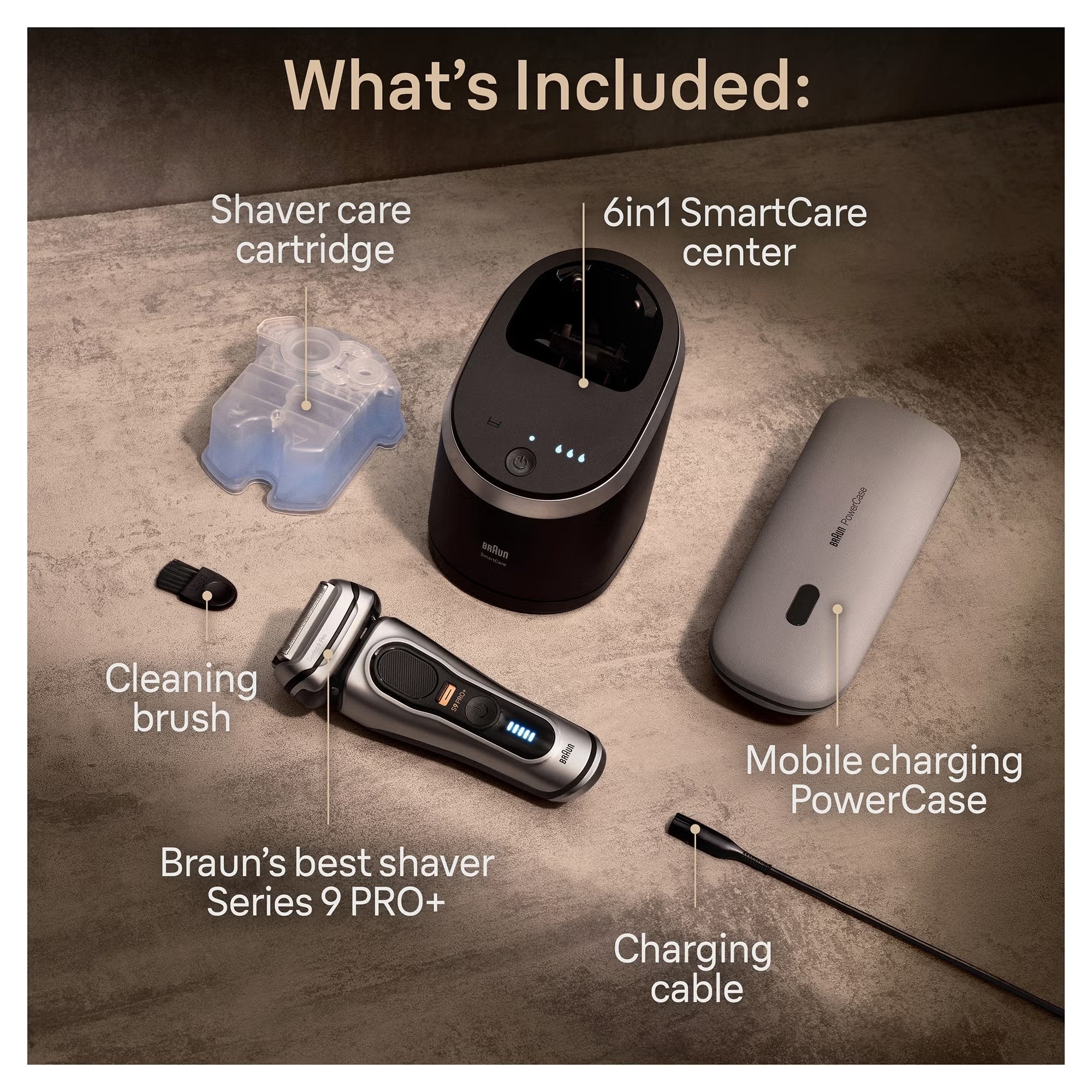 Braun Series 9 Pro+ Shaver with Cleaning, Charging Station & Power Case 9477cc