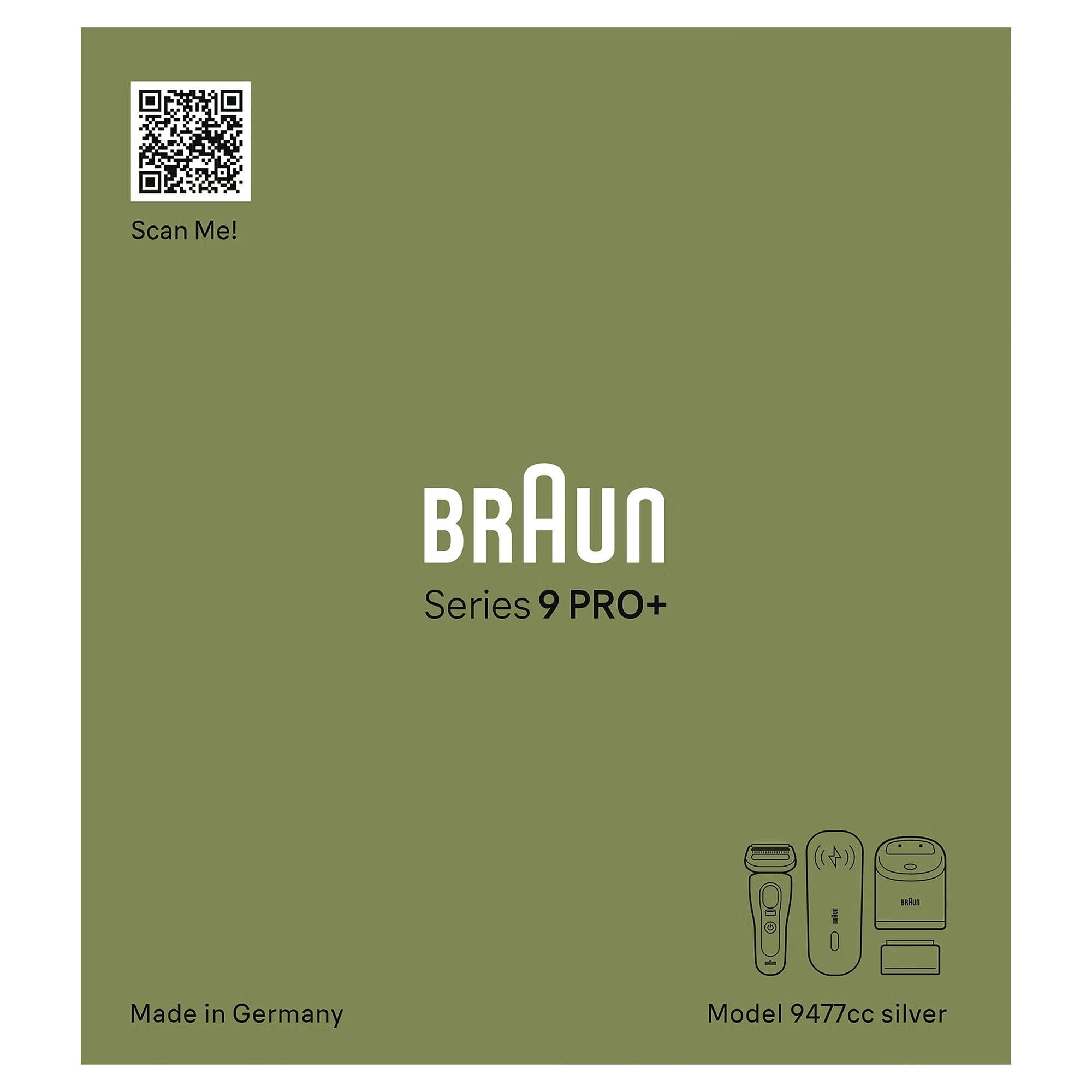 Braun Series 9 Pro+ Shaver with Cleaning, Charging Station & Power Case 9477cc