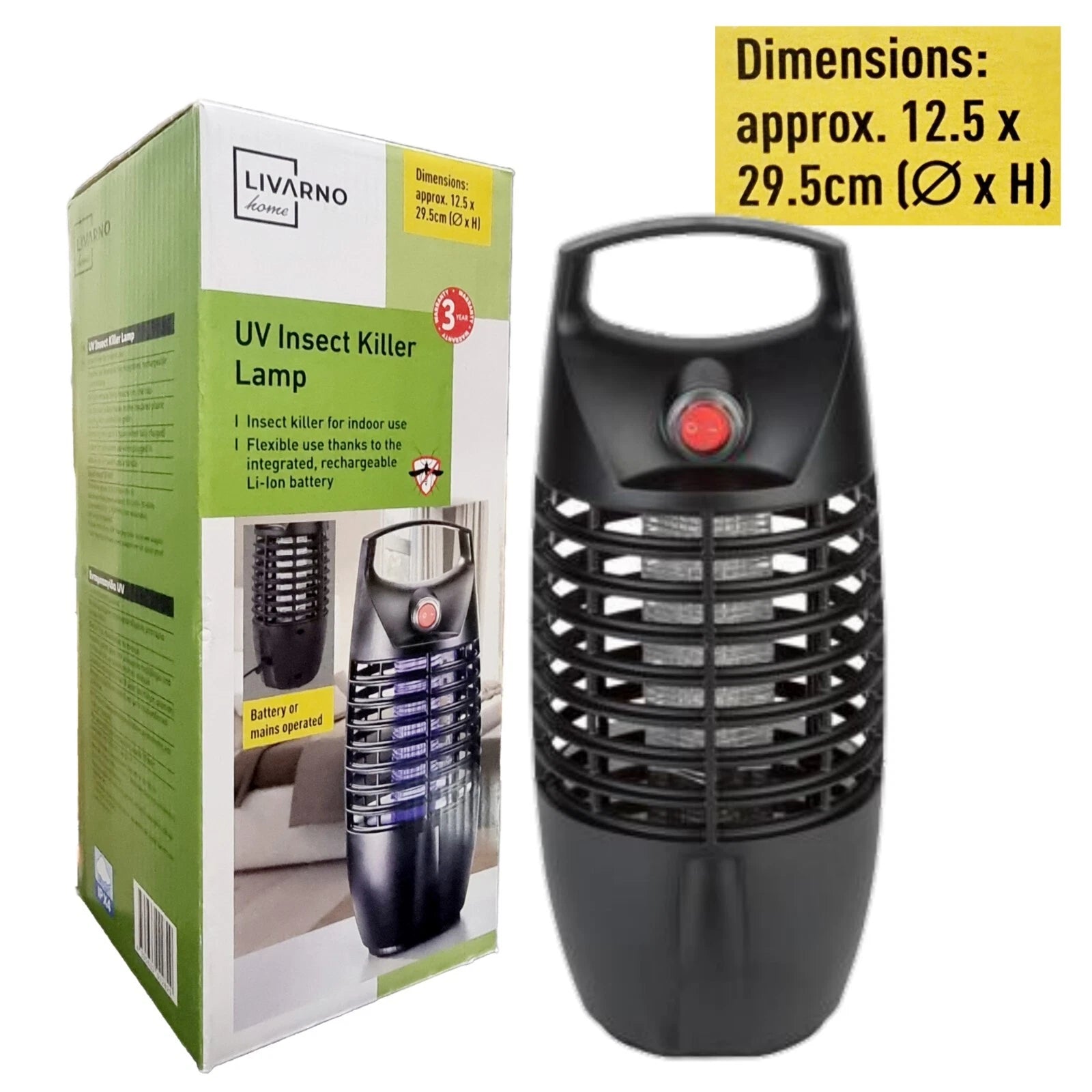 LIVARNO Home UV Insect Killer Lamp – Rechargeable Indoor Bug Zapper