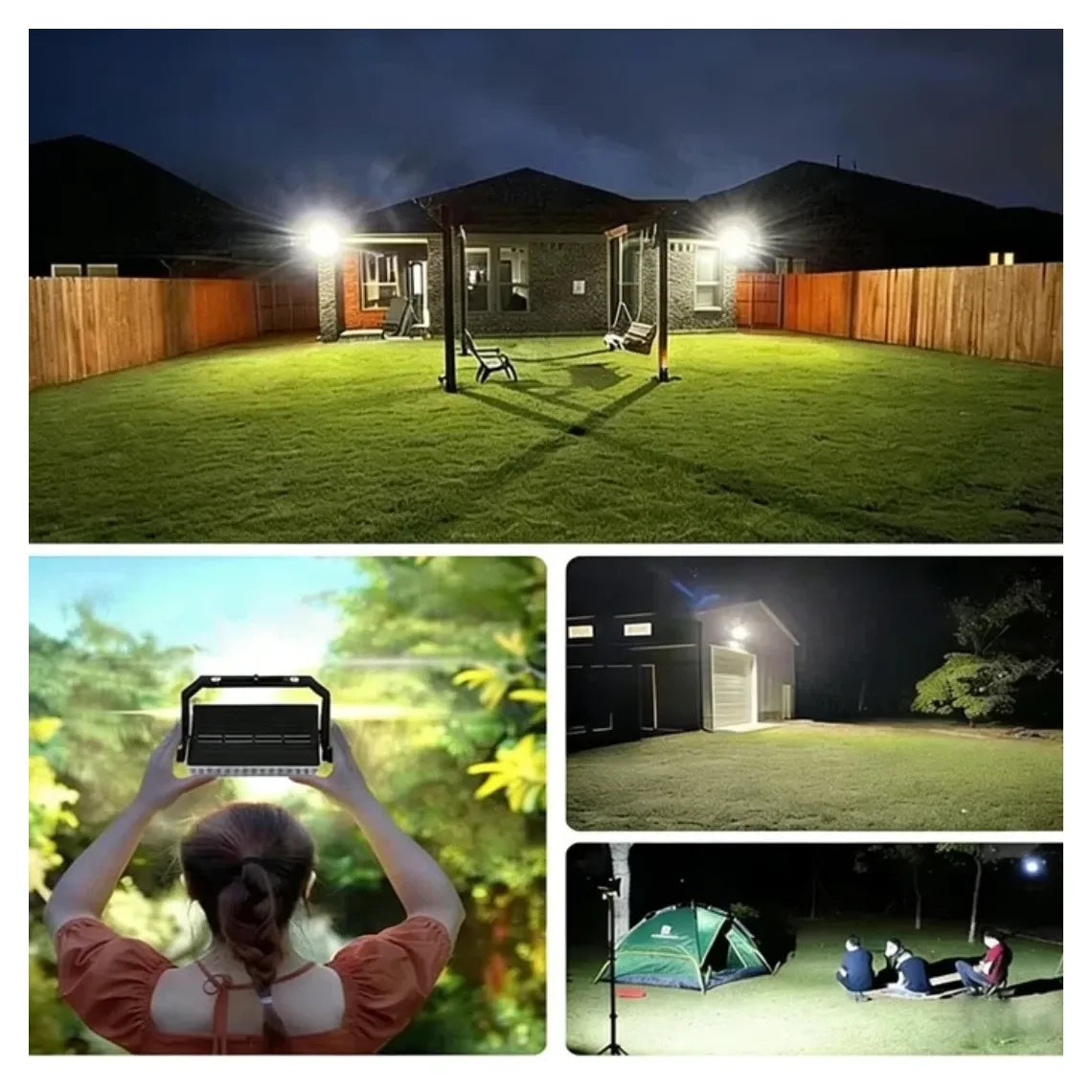 Solar Powered Waterproof Floodlight – LED Outdoor Light with USB Emergency Charging