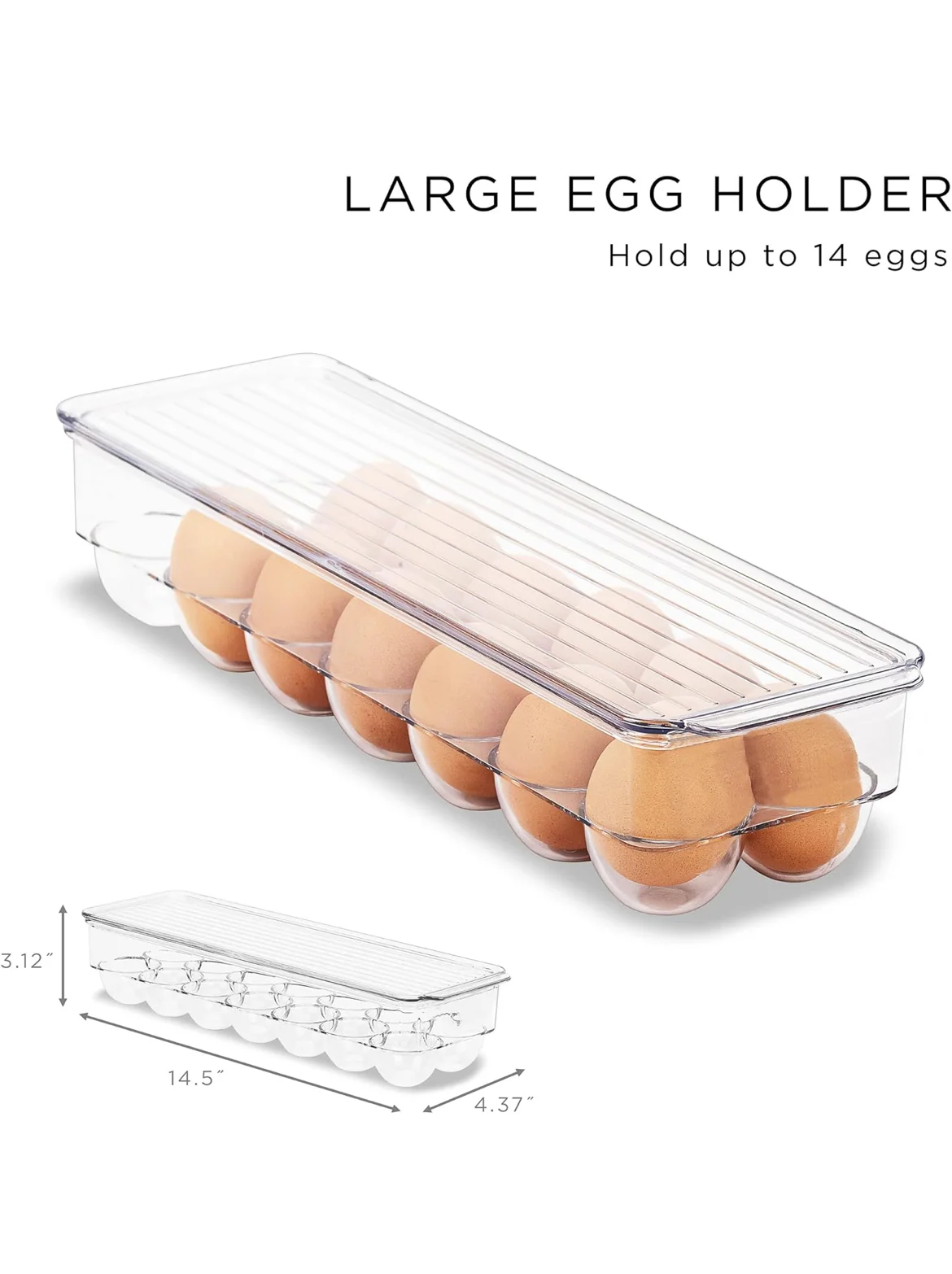 7-Piece Fridge Organizer Set – Clear Storage Bins with Drawers, Egg Holder & Can Dispenser