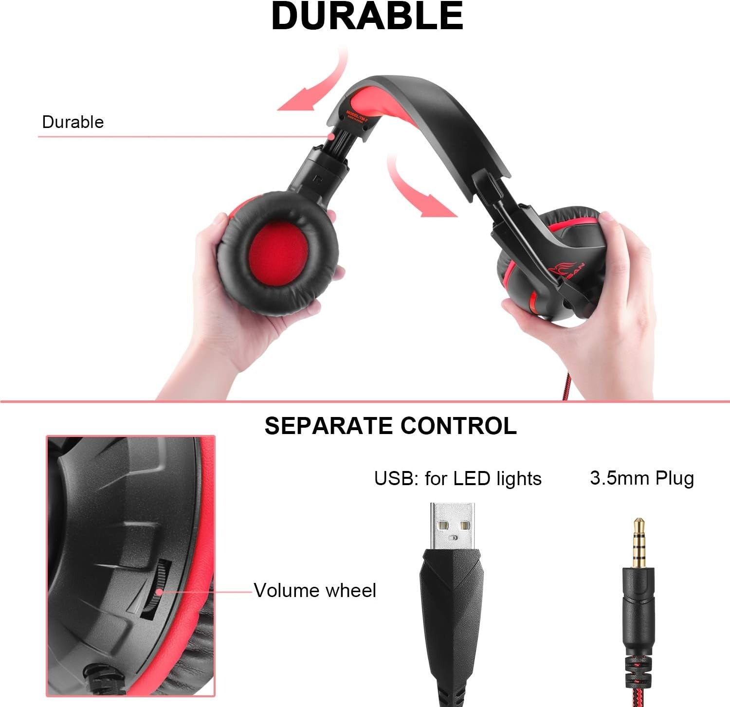 YINSAN TM-7 aming Headset with Microphone – Stereo Wired Gamer Headphones for PS5, PS4, Xbox One, Nintendo Switch & PC