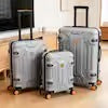 3 Piece Silver ABS Unbreakable Hardside Spinner Luggage Set – 20/26/30 Inch Travel Suitcases